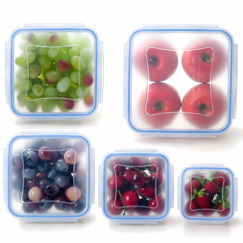 Milex 5-Piece Square Container Set – Airtight Food Storage Containers