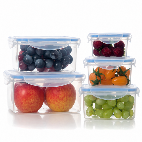 Milex 5-Piece Square Container Set – Airtight Food Storage Containers
