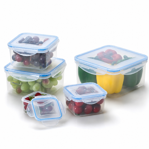 Milex 5-Piece Square Container Set – Airtight Food Storage Containers