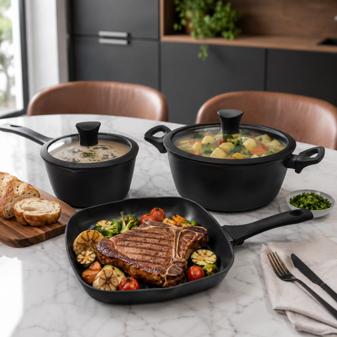 Milex Black Stone 5pc Cookware Set