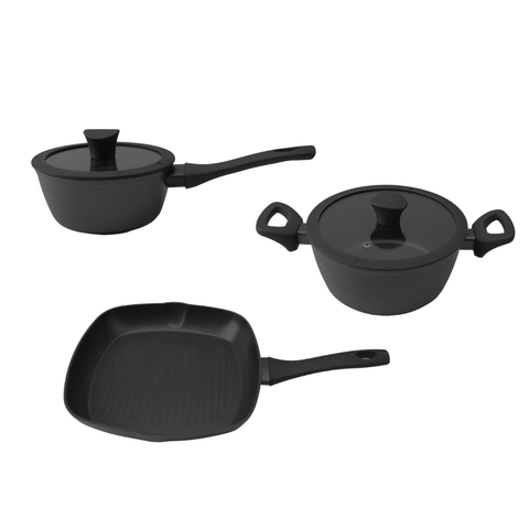Milex Black Stone 5pc Cookware Set