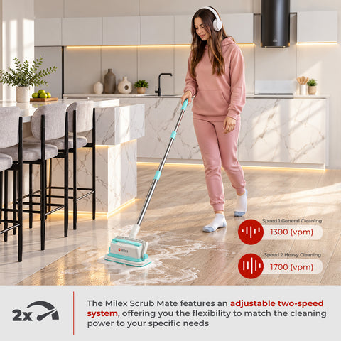 Milex Scrub Mate + Refill Bundle | Combo – Cordless Electric Spin Scrubber with Replacement Pads
