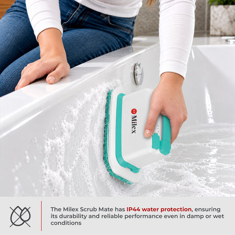 Milex Scrub Mate + Refill Bundle | Combo – Cordless Electric Spin Scrubber with Replacement Pads