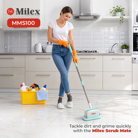 Milex Scrub Mate + Refill Bundle | Combo – Cordless Electric Spin Scrubber with Replacement Pads