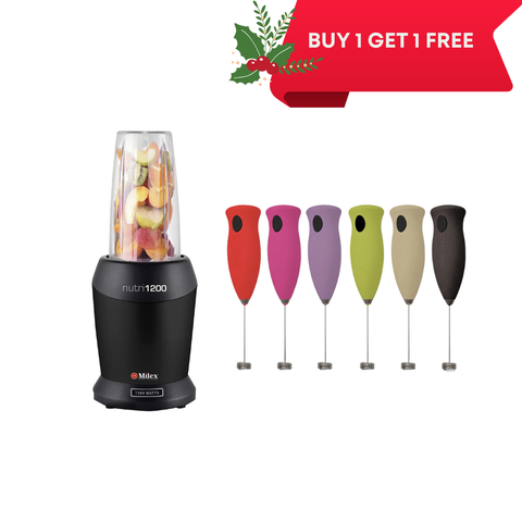 Milex Nutri 1200 Blender | Black + Milex Stick O Cinno Assorted Colours
